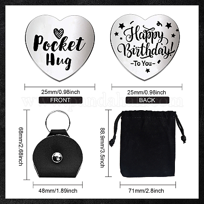 Набор памятных монет из нержавеющей стали с двусторонней гравировкой в виде сердца AJEW-GL0002-01L-1