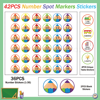 42 шт. самоклеящиеся бумажные декоративные наклейки с цифрами DIY-WH0646-006-1