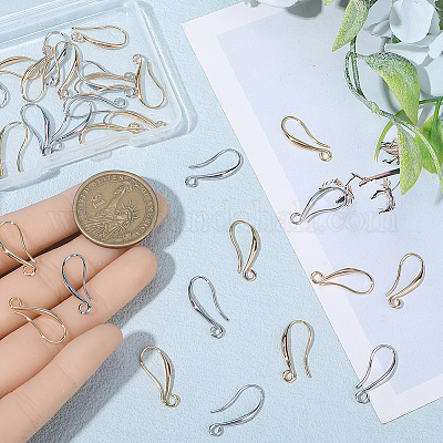 40 шт. 2 цвета латунные крючки для серег&nbsp;KK-BBC0021-72-1