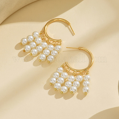 Элегантные круглые серьги-гвоздики из цинкового сплава TP9784-1