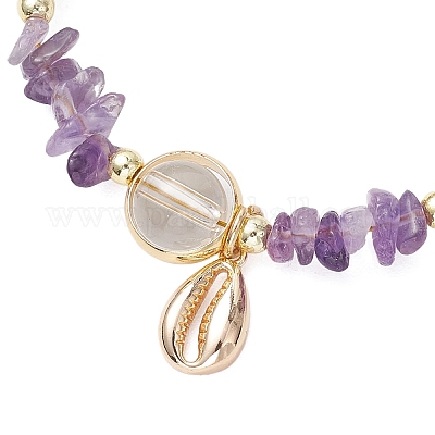 3шт. браслеты с бусинами из натурального кварцевого кристалла BJEW-JB11917-1