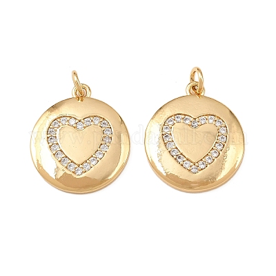 Латунные микропаве прозрачные подвески с фианитом KK-F919-40B-G-1