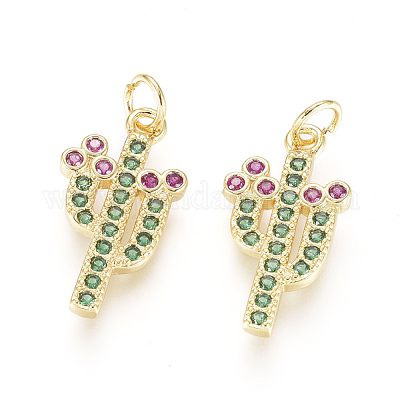 Латунные микро проложить кубического циркония подвески X-ZIRC-L093-14G-1