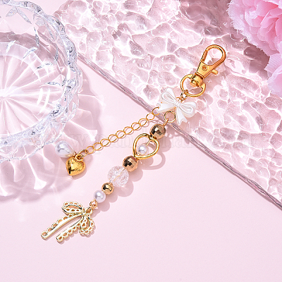 Ccb пластик и акрил искусственный жемчуг и сплав подвесные украшения HJEW-YW00090-03-1