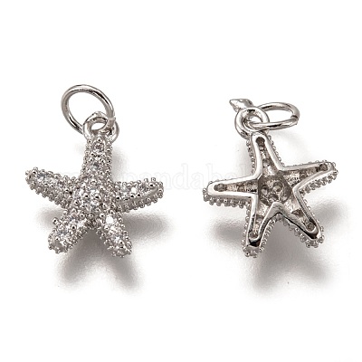 Латунные микропаве прозрачные кубические циркониевые подвески ZIRC-B002-64P-1