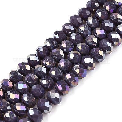 Стеклянные бусины с гальваническим покрытием  EGLA-A044-P6mm-B11-1