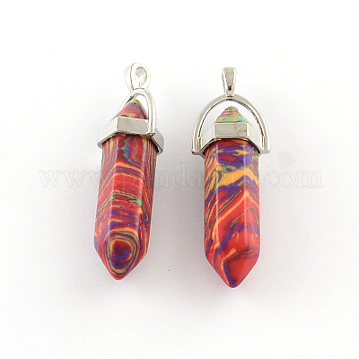 Малахита камень подвески с фурнитурами сплава&nbsp;G-R278-16P-1