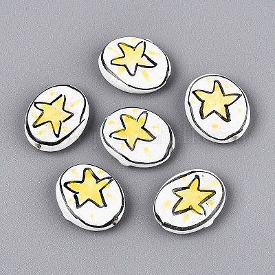 Фарфоровые бусины ручной работы PORC-T134-07-1