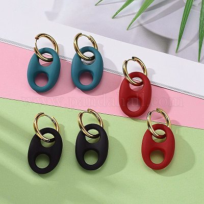 Серьги-кольца Huggie Hoop из нержавеющей стали 304 EJEW-JE04441-1