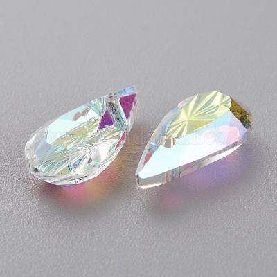 Подвески из тисненого стекла со стразами GLAA-J101-06A-001AB-1