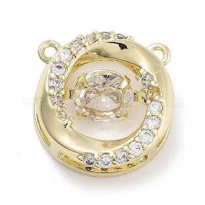 Латунные микропаве прозрачные подвески с фианитом ZIRC-L104-002G-1