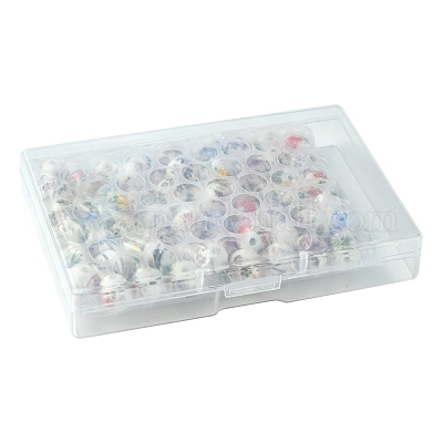 64шт 8 цвета фарфоровые бусины ручной работы с цветочным принтом PORC-FS0001-06-1