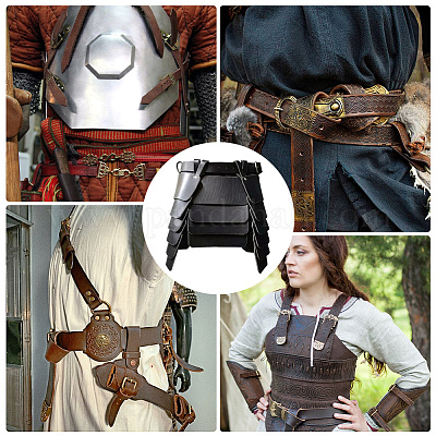 Юбка из искусственной кожи средневекового викинга с поясом AJEW-WH20077-031A-1