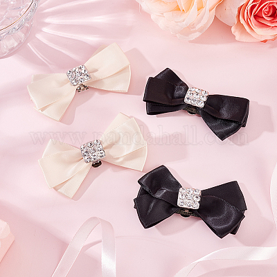 Bridal Shoe Buckles Crystal Rhinestones Shoes Accessories Bow Shoe Clips