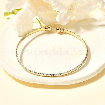 Идеальный дизайн настоящий 18k позолоченный латунный браслет BJEW-EE0001-05-1