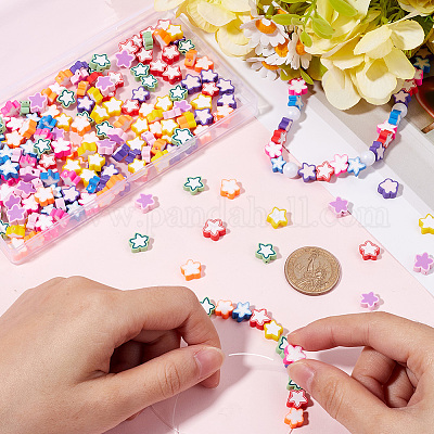 240шт 8 цвета бусины из полимерной глины ручной работы CLAY-SC0002-29-1