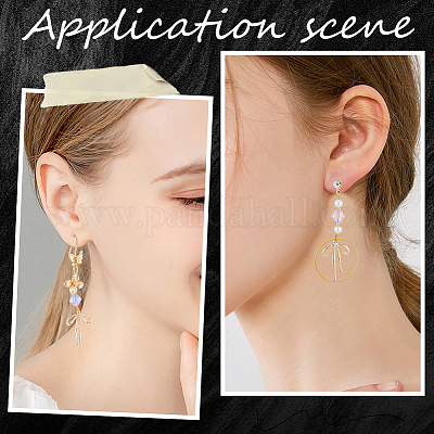 6 пара латунных подвесок с микропаве из прозрачных кубических цирконий KK-CN0002-97-1