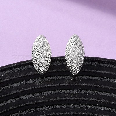 Серьги-гвоздики с текстурированной латунью EJEW-A143-02A-S-1