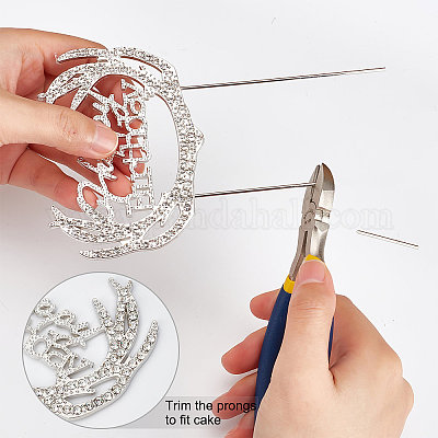 2 шт. 2 стиля украшения для торта из сплава и страз AJEW-CP0001-44S-1