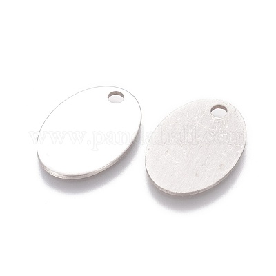 Stainless Steel Pendants, Stamping Blank Tag, Oval, Stainless Steel Color,  24x17x1mm, Hole: 3mm