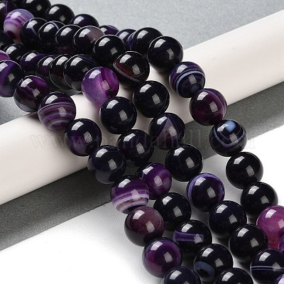 Натуральные полосатые агатовые / полосатые агатовые бусинки G-Z060-A01-C12-1