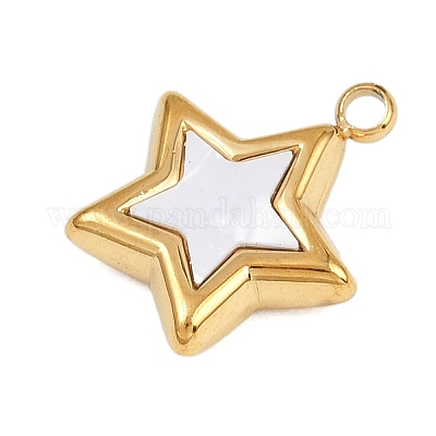 Подвески из синтетических ракушек из нержавеющей стали 304 STAS-P402-03B-G-1