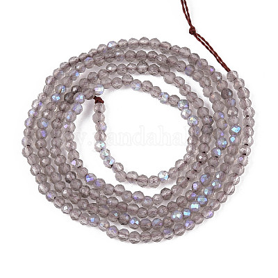 Нити бусин из натурального ледяного обсидиана с покрытием цвета AB G-T144-A07-06-1