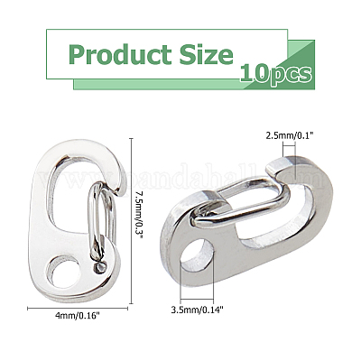 10 шт. нержавеющая сталь защелкивающийся брелок с застежкой-защелкой&nbsp;FIND-HS0001-70-1