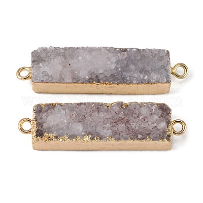 Wholesale Electroplated Natural Druzy Agate Links Connectors