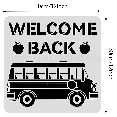 Wholesale BENECREAT 30x30cm Welcome Back to School Drawing Stencils School  Bus Plastic Painting Stencil for Scrapbooking Card Making 