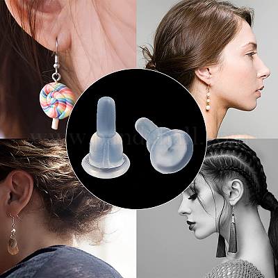 Bulk Clear Silicone Earring Backs Hypoallergenic Earring Stoppers