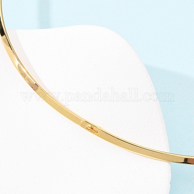 Ожерелье-чокер из нержавеющей стали толщиной 3 мм 201 NJEW-Z098-04G-1