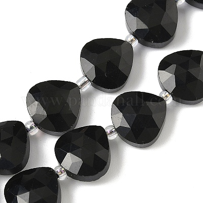 Натуральные бусины из черного оникса (окрашенные и нагретые) G-D316-A15-1