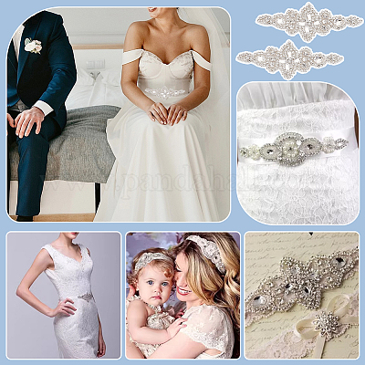 Нашивки со стразами из цветочного стекла FIND-FG0003-32-1