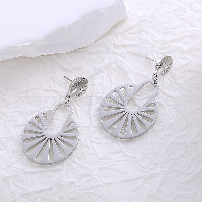 Овальные серьги-гвоздики из нержавеющей стали ZW6433-1