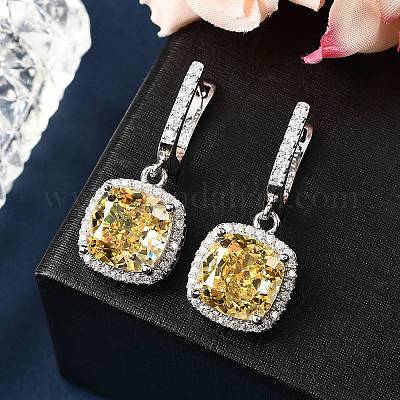 925 серьги-кольца из стерлингового серебра с микропаве из кубических цирконий EJEW-F371-01A-02-1