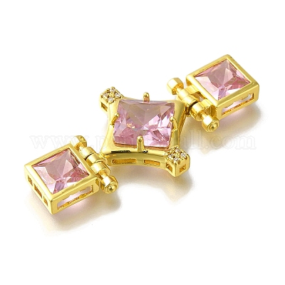 Реечное покрытие латунь микро паве кубический цирконий застежка KK-H485-37G-1