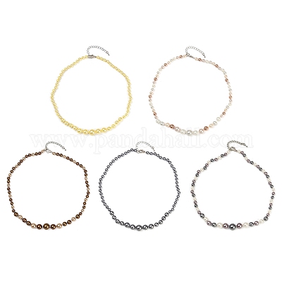 Ожерелья из ракушечного жемчуга с градуированными бусинами для девушек и женщин NJEW-XCP0001-46P-1