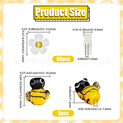 65шт 2 стиля ручной работы бусины лэмпворк LAMP-PA0001-09-1