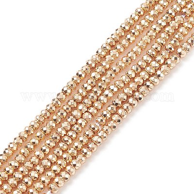 Гальванизировать немагнитных синтетический гематит бисер пряди G-L485-06A-LG-1