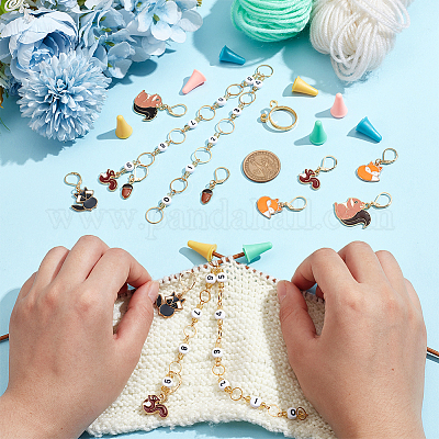 Наборы инструментов для вязания белки и лисы своими руками HJEW-NB00148-1