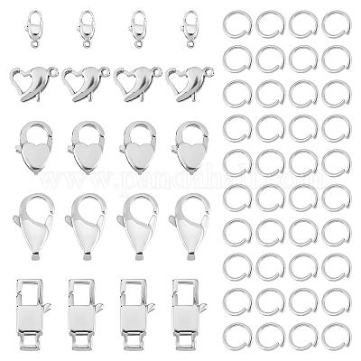 40pcs Metal Lobster Claw Clasps With Keychain Rings, Perfect For Jewelry  Making And Crafts