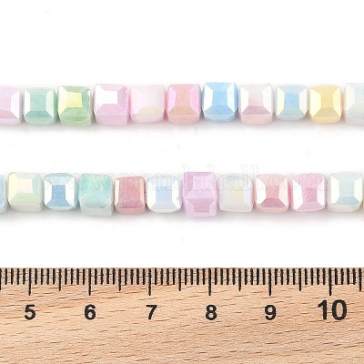 Гальванические непрозрачные стеклянные бусины EGLA-U004-02C-1