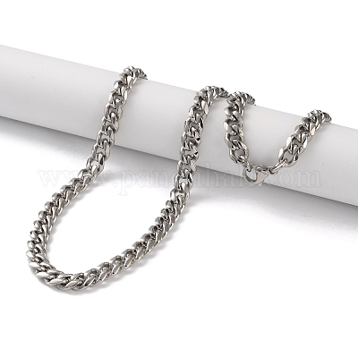 Ожерелья из кубинской цепи из нержавеющей стали 304 для мужчин NJEW-B117-01H-P-1