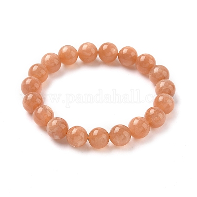 Браслеты из натуральных бусин солнечного камня для мужчин и женщин BJEW-I322-01A-1