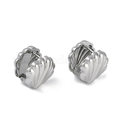 Серьги-кольца в форме ракушки из нержавеющей стали 304 EJEW-Z075-02P-1