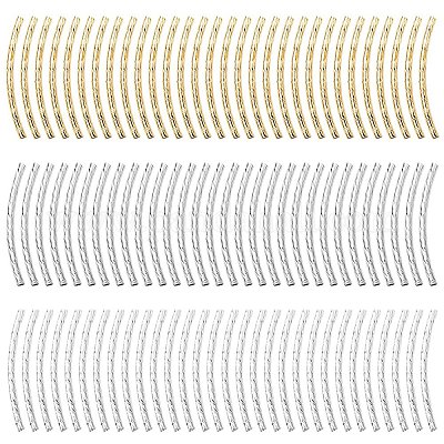 90шт 3 цвета латунные бусины трубки KK-YW0002-08B-1