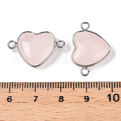 Подвески в форме сердца из натурального розового кварца G-T138-205H-P-1