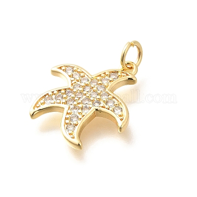 Латунные микропаве прозрачные подвески с фианитом KK-Q040-01J-G-1