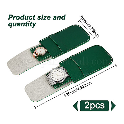 2 шт. прямоугольный чехол для хранения часов из искусственной кожи AJEW-GO0001-85C-1